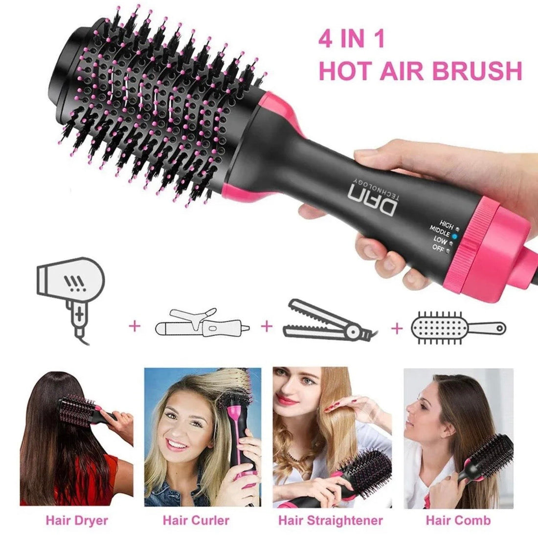 One Step Hot Air Brush (Dryer + Straightener)