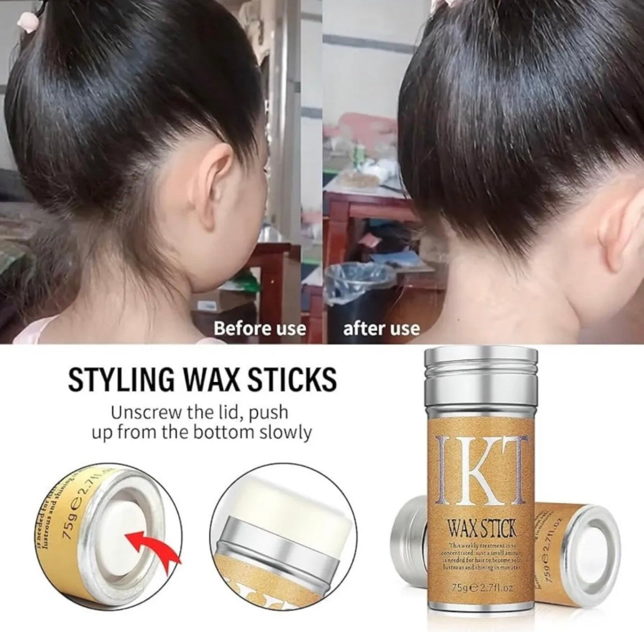 IKT Hair Wax Sticks | Smooth, Sleek & Frizz-Free Hair in Seconds!